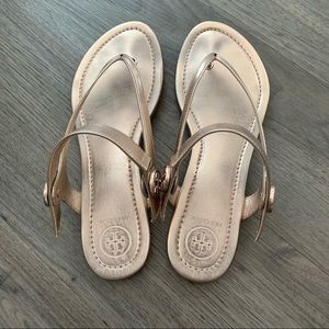 Tory Burch Minnie Travel Thong Sandals rose gold